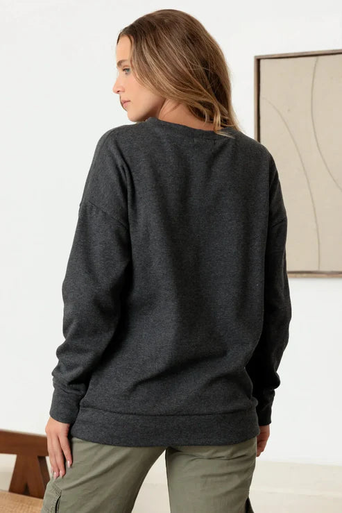 Cherish Basic Long Sleeve Soft Sweatshirt