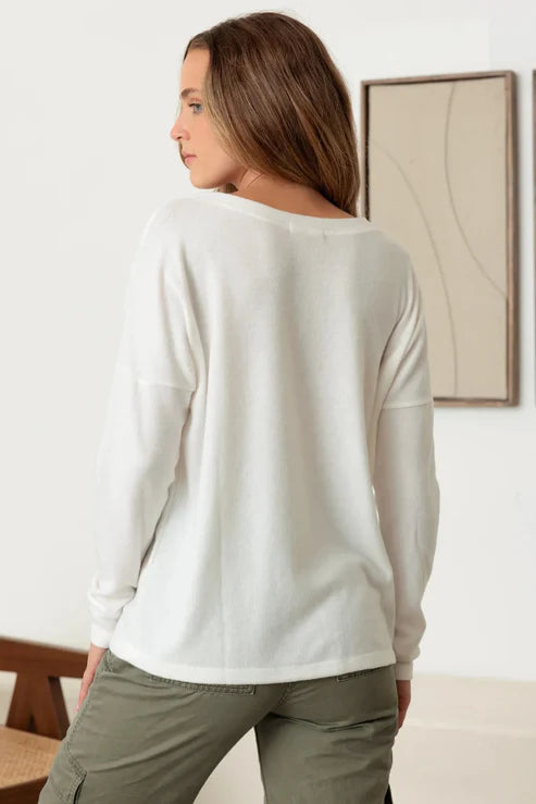 Cherish - Crew Neck Long Sleeve Soft Cozy Top