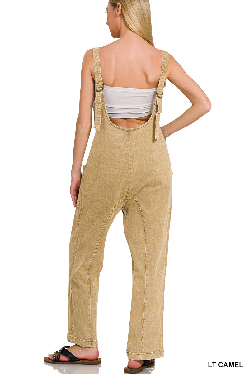 Zenana - Casual Adjustable Strap Baggy Jumpsuit With Pocket
