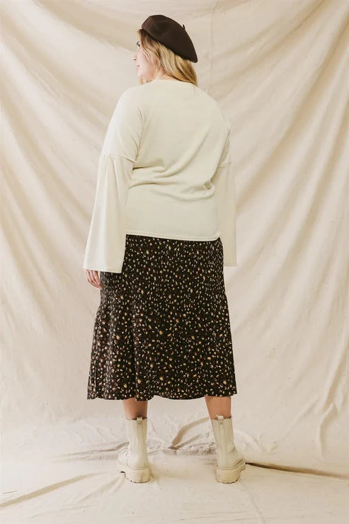 Very J Cream Bell Sleeve Top