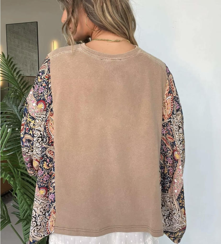 Def Leppard – Brown Batwing Sleeve Casual Top (One Size)